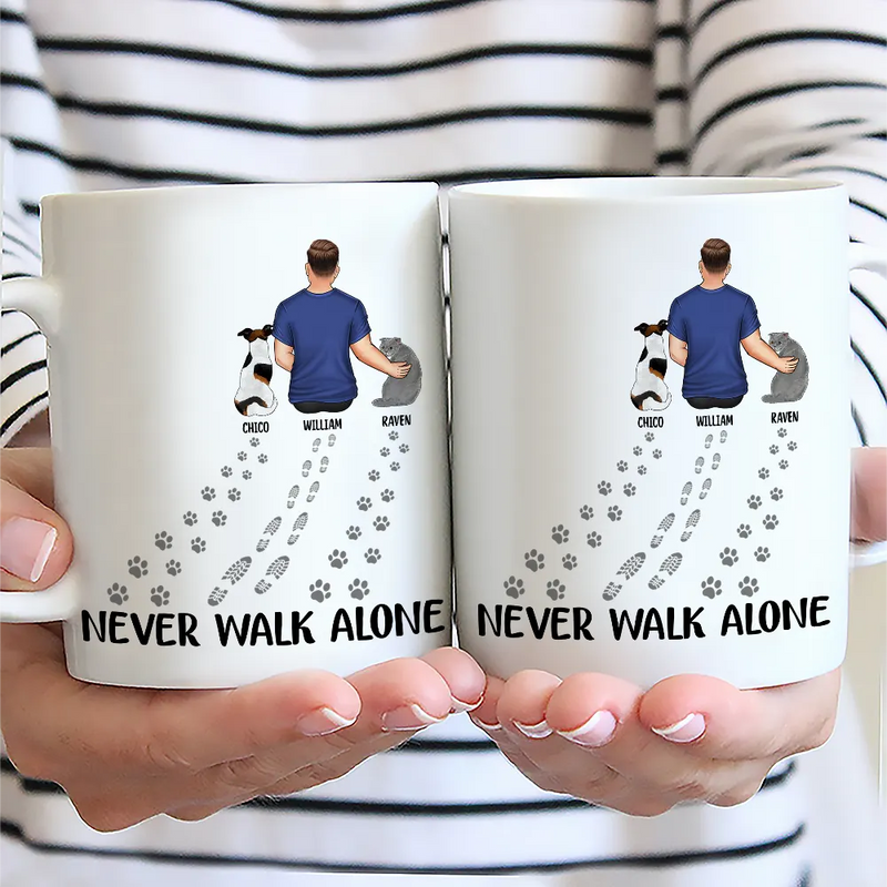 Never Walk Alone Dog Cat - Personalized Mug