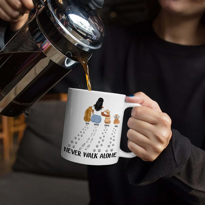 Never Walk Alone Dog Cat - Personalized Mug