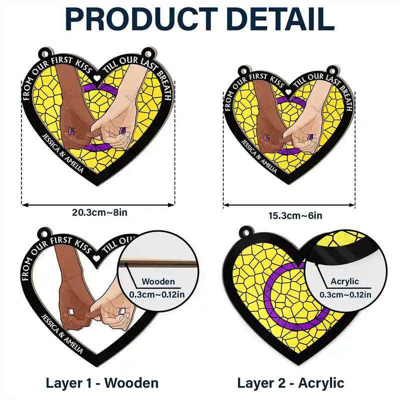 From Our First Kiss Till Our Last Breath Pride - Personalized Window Hanging Suncatcher Ornament