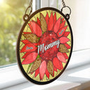 Nana Mom Auntie Family Sunflower - Personalized Window Hanging Suncatcher Ornament