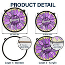 Nana Mom Auntie Family Sunflower - Personalized Window Hanging Suncatcher Ornament