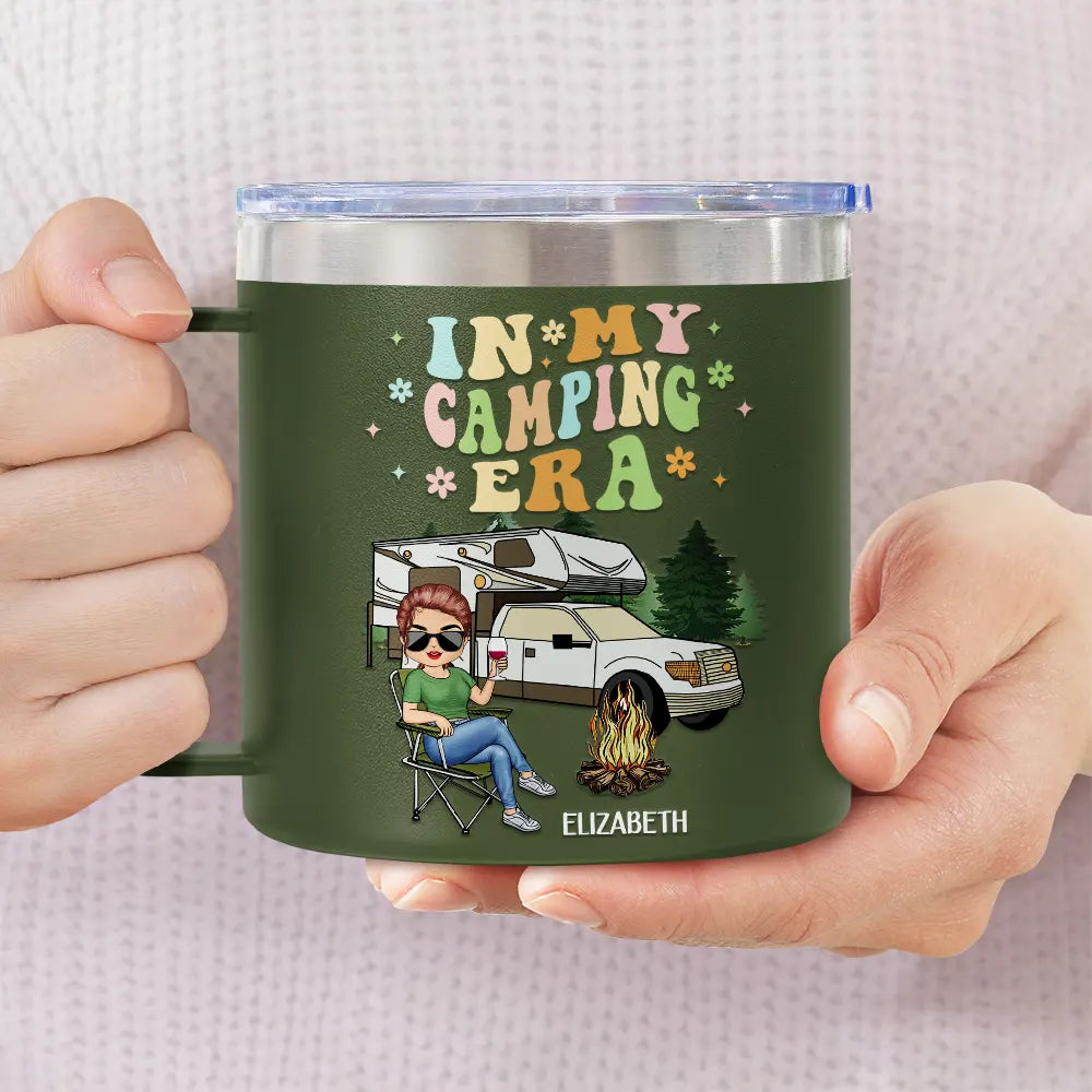 In My Camping Era - Personalized 14oz Stainless Steel Tumbler With Handle