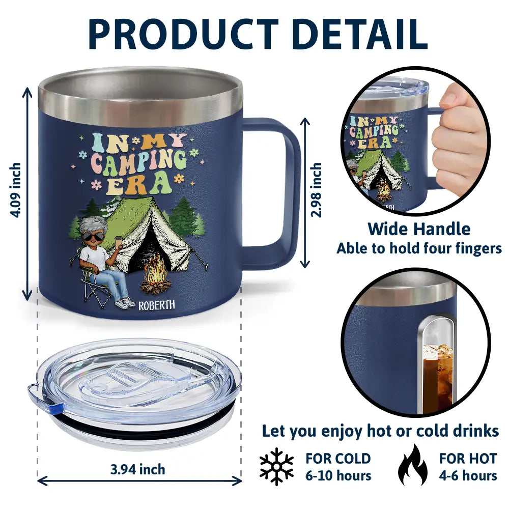 In My Camping Era - Personalized 14oz Stainless Steel Tumbler With Handle