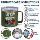 Let's Sit By The Campfire - Personalized 14oz Stainless Steel Tumbler With Handle