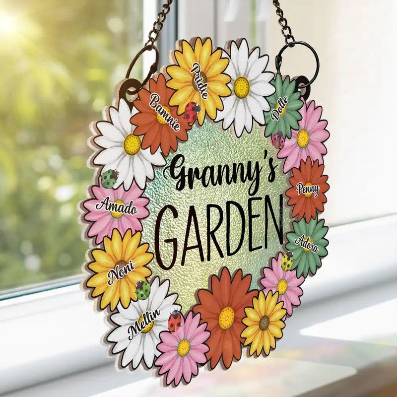 Nana's Garden - Personalized Window Hanging Suncatcher Ornament