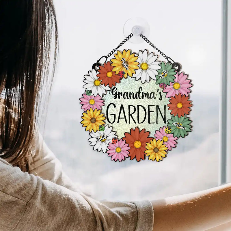 Nana's Garden - Personalized Window Hanging Suncatcher Ornament