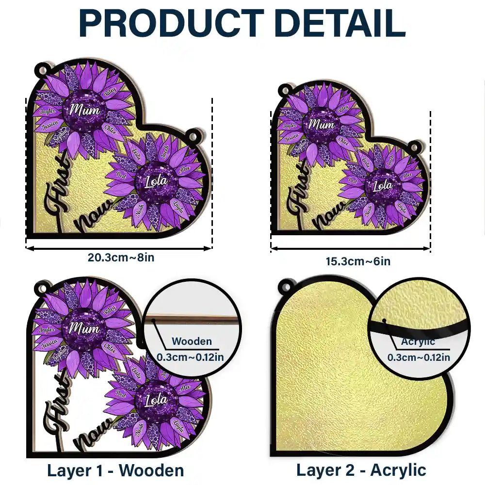 First Mom Now Grandma - Personalized Window Hanging Suncatcher Ornament