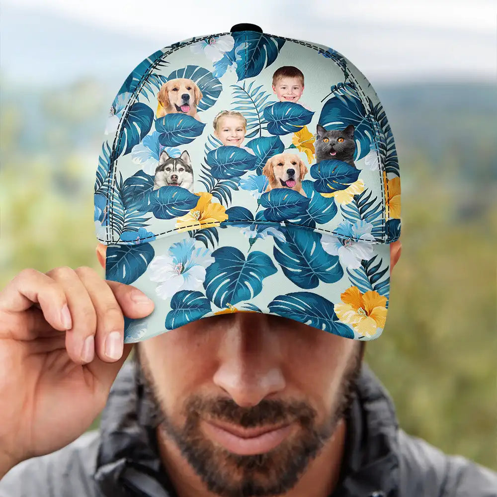 Custom Photo Funny Family Pet Face - Personalized Classic Cap
