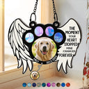 Custom Photo The Moment Your Heart Stopped Memorial - Personalized Window Hanging Suncatcher Ornament