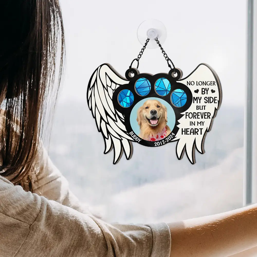 Custom Photo The Moment Your Heart Stopped Memorial - Personalized Window Hanging Suncatcher Ornament