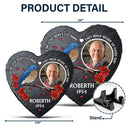 Cœur commémoratif personnalisé avec photo « Je suis toujours avec toi » - Pierre de jardin commémorative en forme de cœur personnalisée