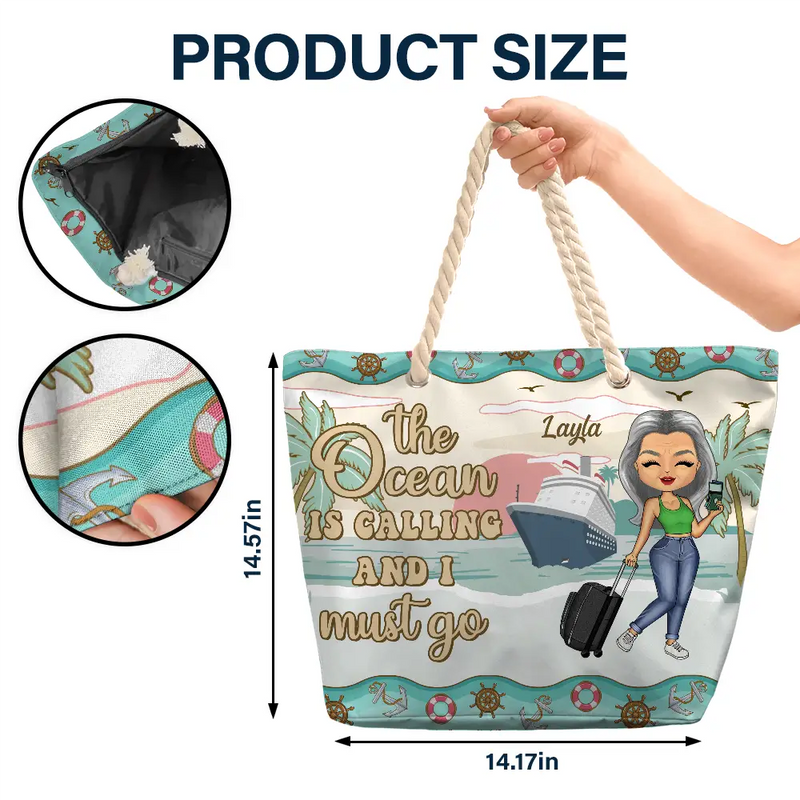 Just A Girl Who Loves Cruising - Personalized Beach Bag