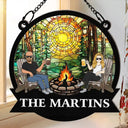 Campfire Fire Pit Grilling - Personalized Window Hanging Suncatcher Ornament