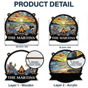 Campfire Fire Pit Grilling - Personalized Window Hanging Suncatcher Ornament