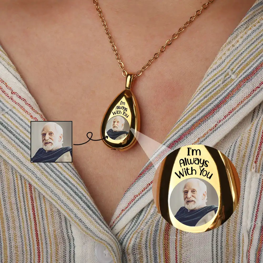 Collier souvenir personnalisé avec photo « Je suis toujours avec toi »