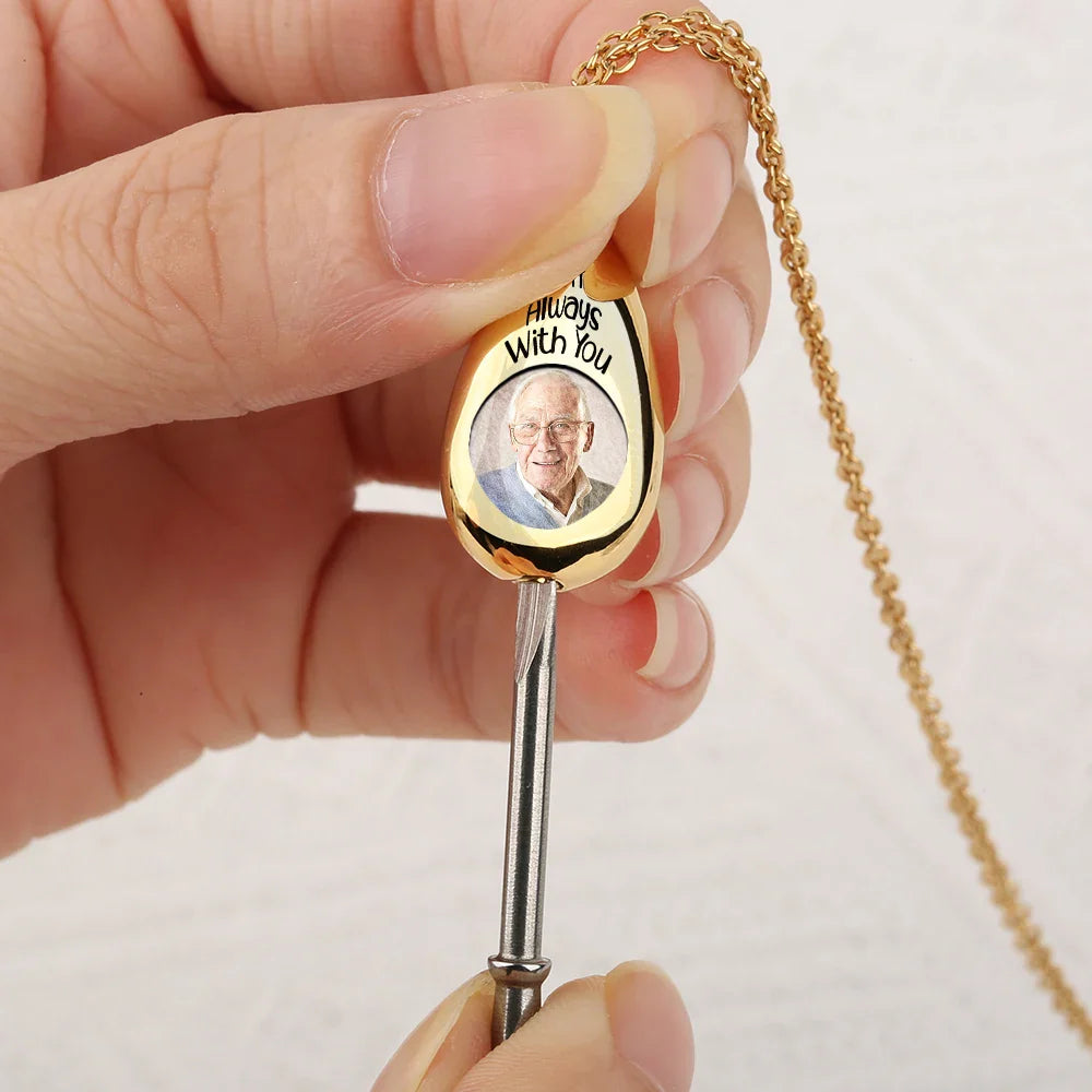 Collier souvenir personnalisé avec photo « Je suis toujours avec toi »