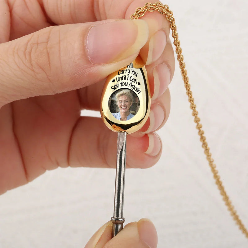 Custom Photo I Will Carry You Memorial - Personalized Keepsake Necklace