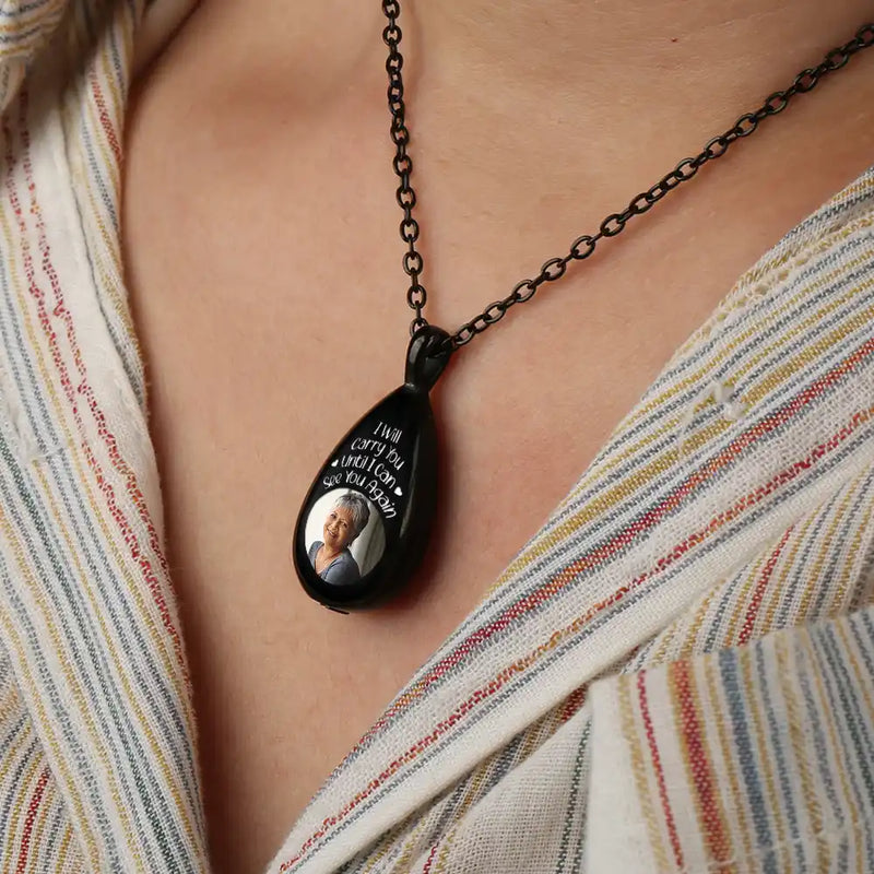 Custom Photo I Will Carry You Memorial - Personalized Keepsake Necklace