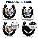 Custom Photo Good Luck Wedding Horseshoe - Personalized Window Hanging Suncatcher Ornament