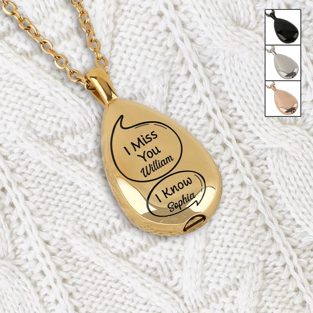 Little Speech I Miss You I Know Memorial - Personalized Keepsake Necklace