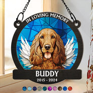 In Loving Memory Memorial Dog Cat Stained Glass - Personalized Window Hanging Suncatcher Ornament
