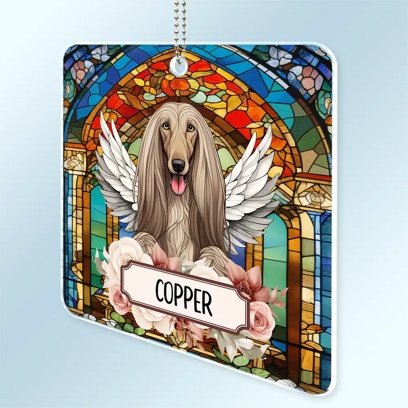 Best Friend For Life Dog Cat Stained Glass - Personalized Acrylic Car Hanger