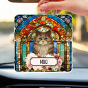 Best Friend For Life Dog Cat Stained Glass - Personalized Acrylic Car Hanger