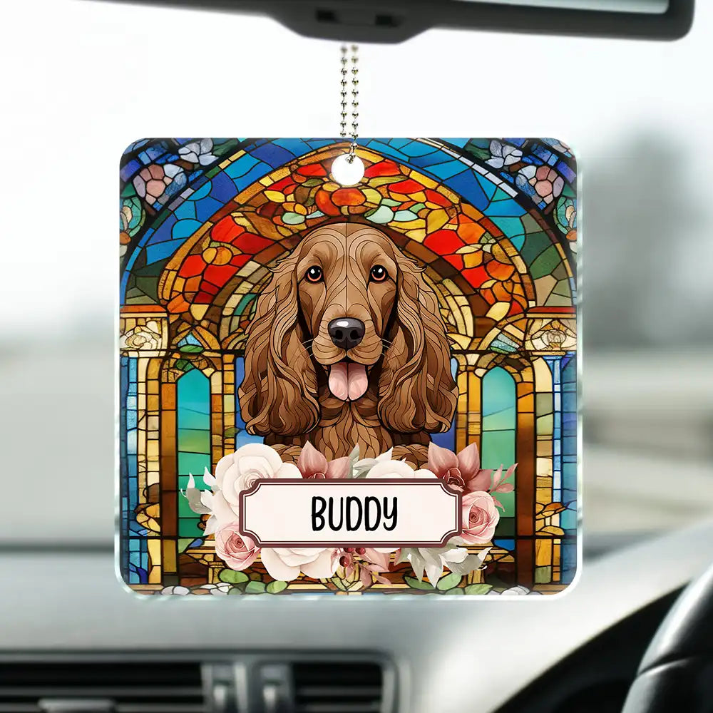 Best Friend For Life Dog Cat Stained Glass - Personalized Acrylic Car Hanger