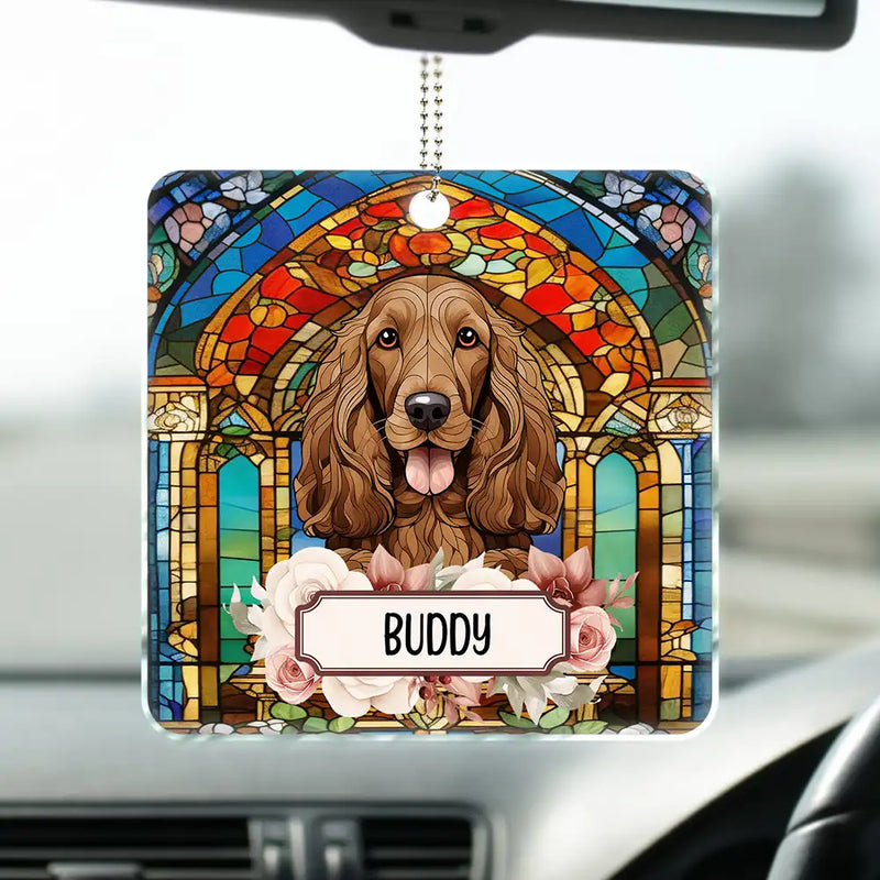 Best Friend For Life Dog Cat Stained Glass - Personalized Acrylic Car Hanger