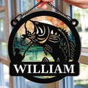 Bass Fishing - Personalized Window Hanging Suncatcher Ornament