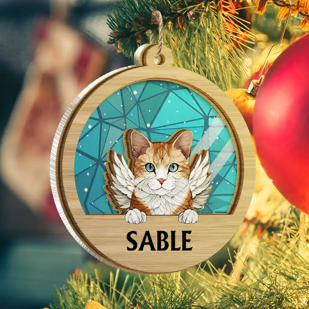 Best Friend For Life Dog Cat Christmas Stained Glass - Personalized Suncatcher Ornament