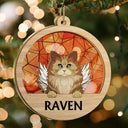 Best Friend For Life Dog Cat Christmas Stained Glass - Personalized Suncatcher Ornament