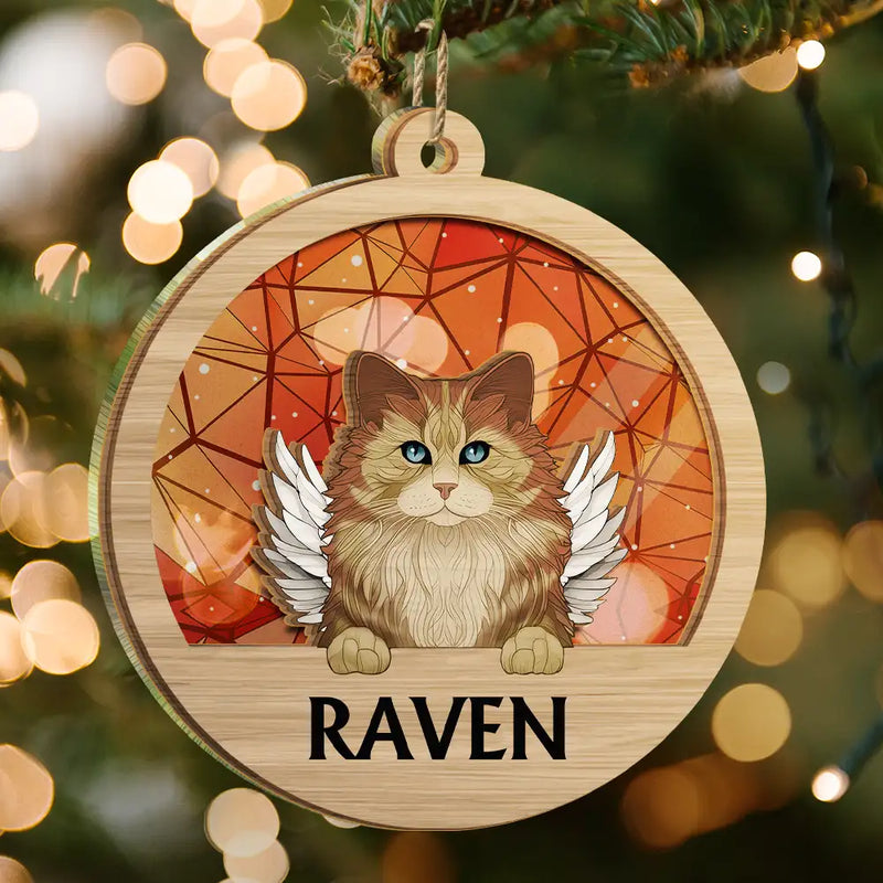 Best Friend For Life Dog Cat Christmas Stained Glass - Personalized Suncatcher Ornament