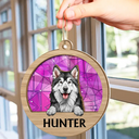 Best Friend For Life Dog Cat Christmas Stained Glass - Personalized Suncatcher Ornament