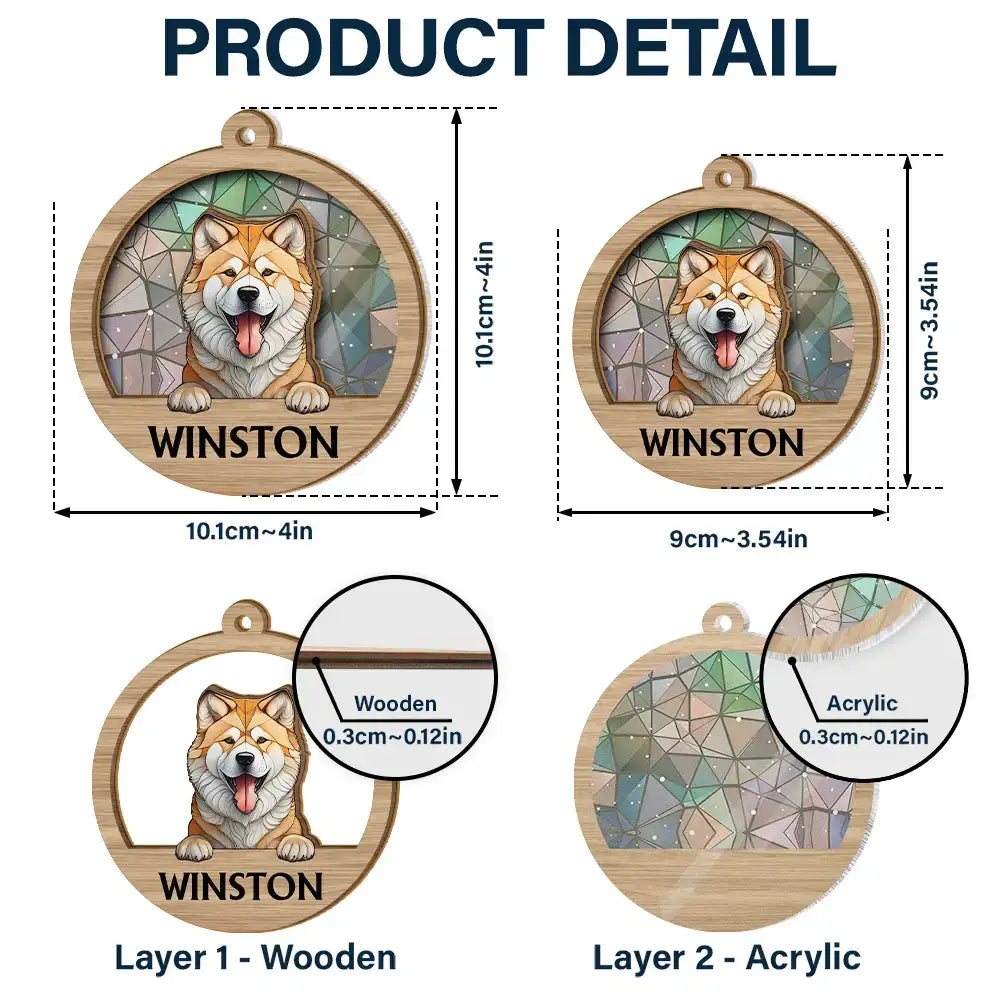 Best Friend For Life Dog Cat Christmas Stained Glass - Personalized Suncatcher Ornament