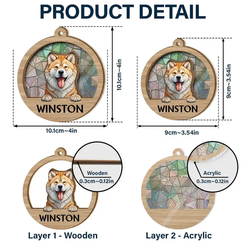 Best Friend For Life Dog Cat Christmas Stained Glass - Personalized Suncatcher Ornament