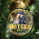 Custom Photo Stay Forever Snow Globe Christmas Family - Personalized Circle Glass Ornament