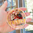 Custom Photo Stay Forever Snow Globe Christmas Family - Personalized Circle Glass Ornament