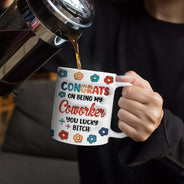 Félicitations pour être ma meilleure amie ! Mug imprimé effet gonflé 3D, mug blanc personnalisé bord à bord 