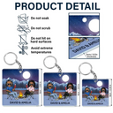 Porte-clés en acrylique personnalisé pour couples de camping-cars 