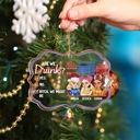 Here's To Another Year Of Bonding Over Alcohol Christmas Bestie - Personalized Medallion Acrylic Ornament