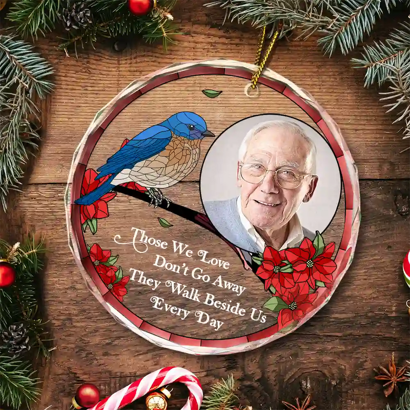 Custom Photo Memorial I'm Always With You - Personalized Circle Glass Ornament