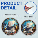 Décoration de Noël personnalisée avec photo commémorative pour chien et chat - Décoration circulaire en verre personnalisée 