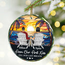 Toi et moi, nous avons ce couple de Noël - Ornement en verre rond personnalisé 