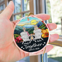 Toi et moi, nous avons ce couple de Noël - Ornement en verre rond personnalisé 