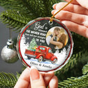 Custom Photo God Blessed The Broken Road Couple - Personalized Circle Glass Ornament