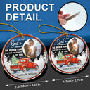 Custom Photo God Blessed The Broken Road Couple - Personalized Circle Glass Ornament