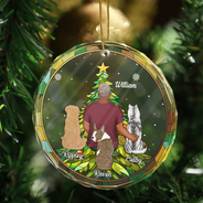 Life Is Better With A Dog Christmas - Personalized Circle Glass Ornament