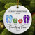 First Christmas As A Family Of Four Footprints - 3D Inflated Effect Printed Ornament, Personalized Circle Ceramic Ornament