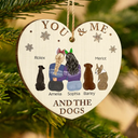 Dog Lovers, Pet Lovers, Couple - You & Me & The Dog Christmas Loving Couple - Personalized Custom Shaped Wooden Ornament